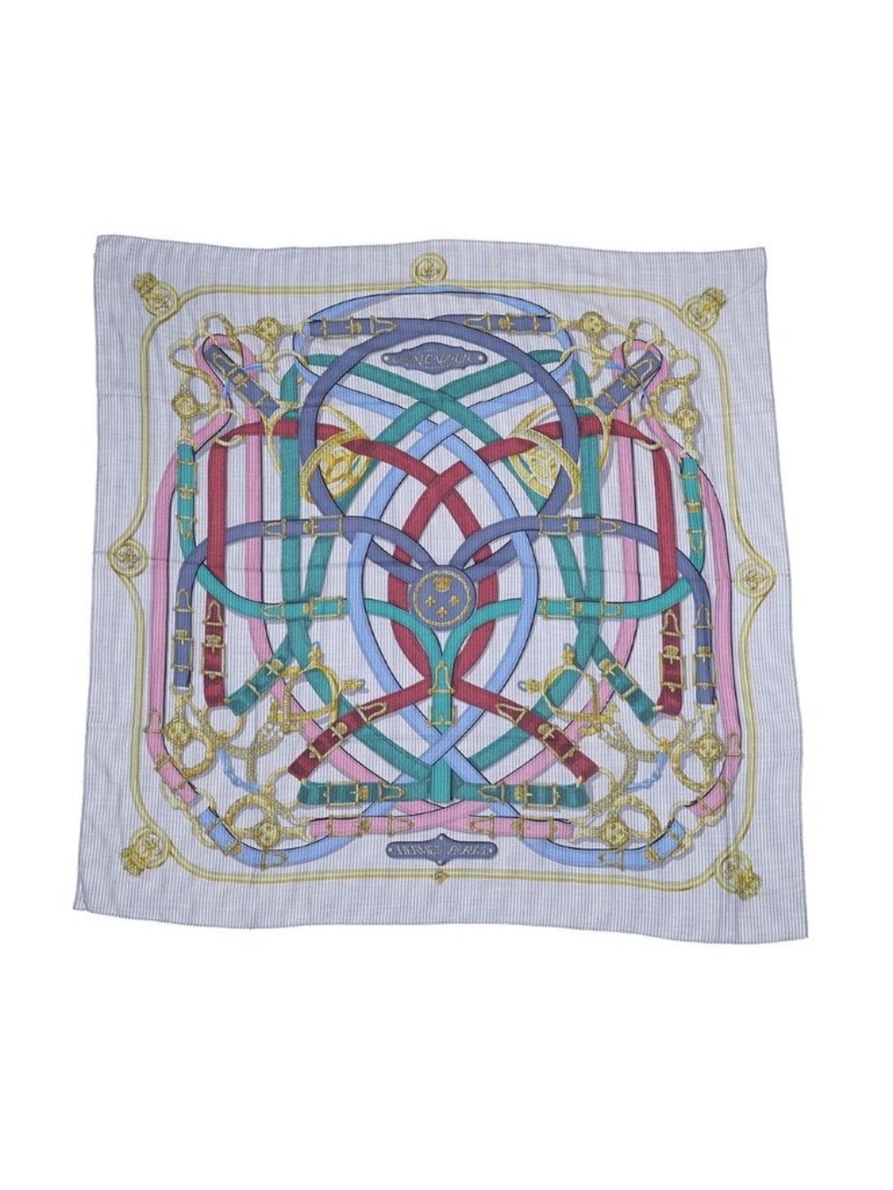 Hermes Scarf Carre 140 Geant Cavalcadour Rayure Cashmere Silk